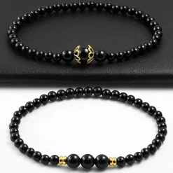 2 armbånd med agatkugler og charms / Dobbelt