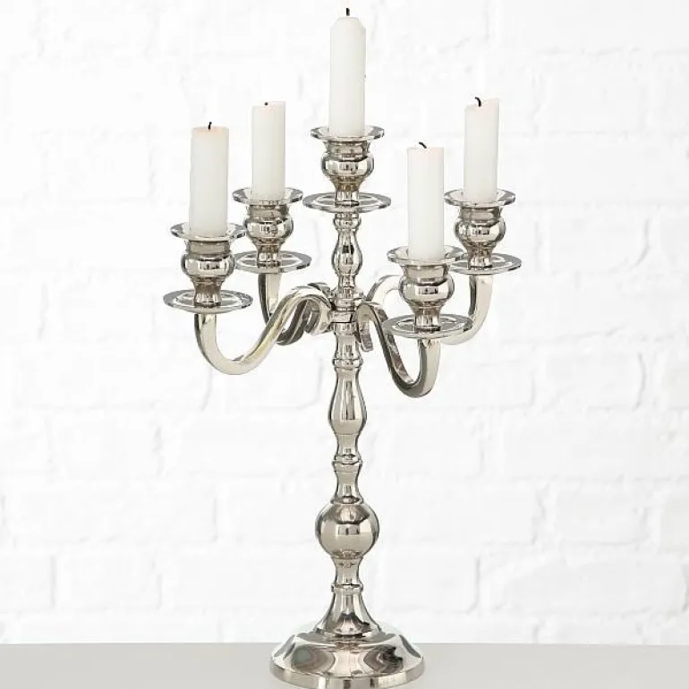 5 armet bordlysestage i aluminium 50cm / Varas