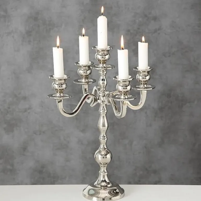 5 armet bordlysestage i aluminium 50cm / Varas