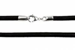 3 mm Læderhalskæder - sort/brun m/k