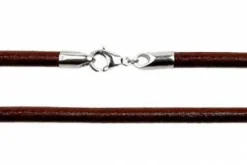 4 mm Læderhalskæder - sort/brun m/k