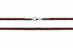 2 mm Læderhalskæder - sort/brun m/k