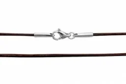 1 mm Læderhalskæder - sort/mokka