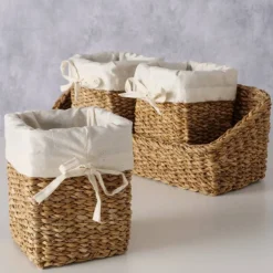 3 små søgræskurve med stof og holder