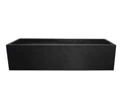 Aflang lav matsort plantekasse med let Terrazzo look / 5 års garanti - SÆT