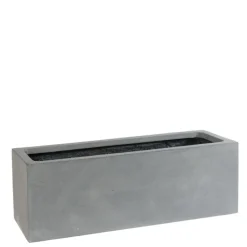 Aflang matsort eller matgrå plantekasse til vinduer - L.40 + L.50 + L.60cm