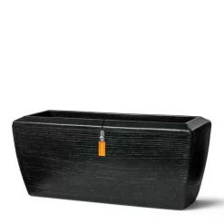 Aflang plantekasse granite black rib - Livstidsgaranti