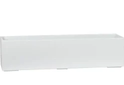 Aflang plantepotte i hvid glasfiber - 80x20x20cm