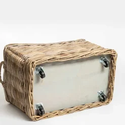 Aflange rattan krukker med hjul - L.60cm + L.70cm