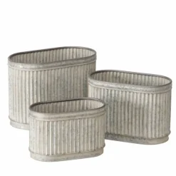 Aflange zink potter / 3stk i sæt