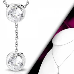 Bling drop stålhalskæde til kvinder / piger