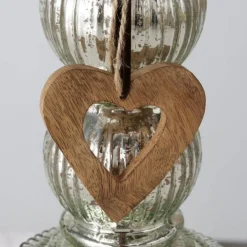 Bloklysestager i fattigmandssølv med dekoration / Sæt