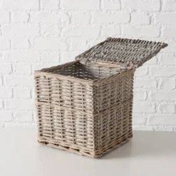 Boks sæt - Kurve i rattan med låg / 3stk