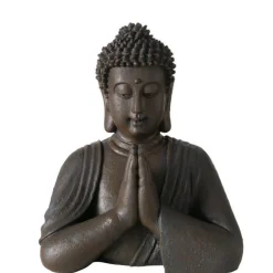 Buddha figur i brun antik - 25cm i halv statur