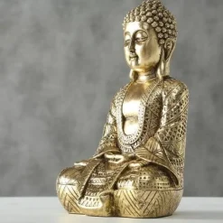Buddha figur i guld resin - 40cm