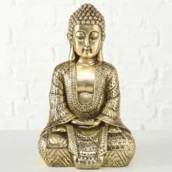 Buddha figur i guld resin - 40cm