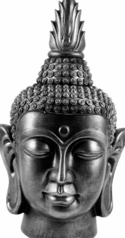Buddha hoved sort/sølv