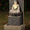 Buddha vandbrønd med LED lys