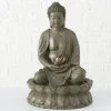 Buddha vandfontæne med lotus blomst - 46cm
