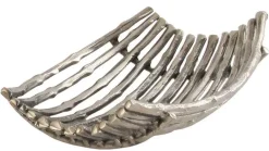 Buet fad med stænger i rå aluminium - 32cm