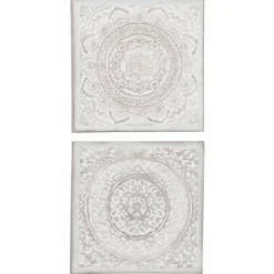 Canvas ornament billeder - hånd dekoreret med oliemaling 50x50 / SÆT