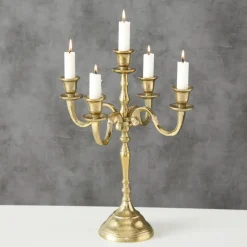 40cm - 5 armet lysestage i gold aluminium