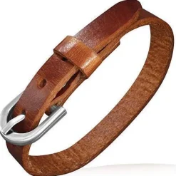 1cm bredt læderarmbånd - sort eller brun