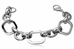 2cm bredt stålarmbånd - 19cm - blank eller guld