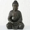 50cm Buddha Figur brun antik