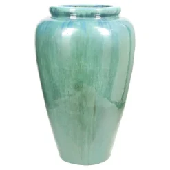 80cm høj glaseret krukke i grøn jade
