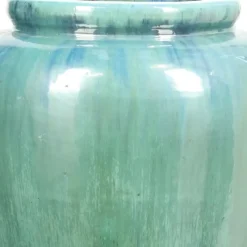 80cm høj glaseret krukke i grøn jade