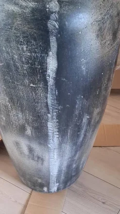 80cm høj krukke / vase i rustik patineret fiberbeton - 2 farver