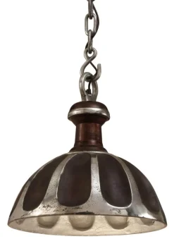 Ø.47cm hængelampe i rå aluminium med kraftig kæde / Factory Design