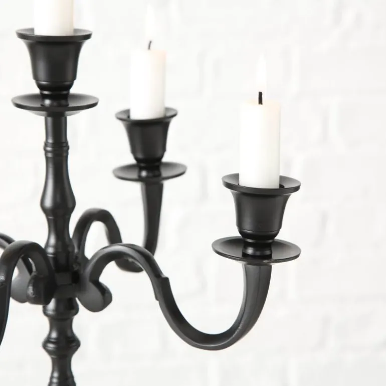 40cm sort 5 armet lysestage - kandelaber i aluminium