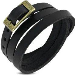 60cm Wrap Læderarmbånd - sort-brun-grøn-lilla