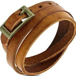 60cm Wrap Læderarmbånd - sort-brun-grøn-lilla