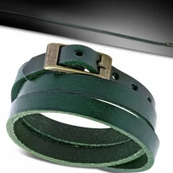 60cm Wrap Læderarmbånd - sort-brun-grøn-lilla