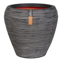 Conic Rib - Sort + Taupe + Antrazit indendørs vandtæt krukke med ribber