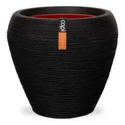 Conic Rib - Sort + Taupe + Antrazit indendørs vandtæt krukke med ribber