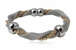 DeLuxe stålarmbånd med charms til hende