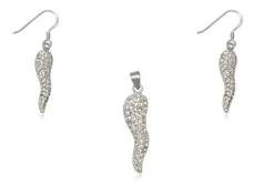 Dråbe smykkesæt i sølv