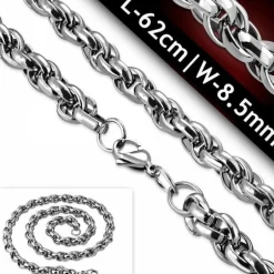 Eliptic stålhalskæde til mænd - 62cm