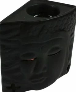 Enkelt Budddha aromalampe - sort/hvid