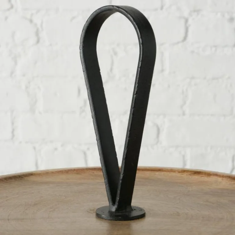 Etagere med mangotræ og jernhåndtag - Ø.35cm