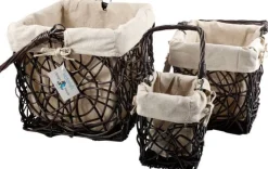 Firkantede Flettede Kurve med Hør