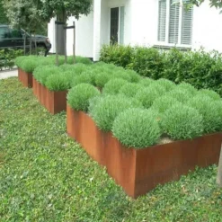 Firkantede Kvadratiske Højbede / Krukker i Cortenstål - 100 + 120 + 140cm - UDEN BUND