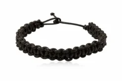 Flettet MOKKA læderarmbånd casual m/k - 19cm