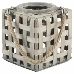 Flettet wood lanterne med hampereb