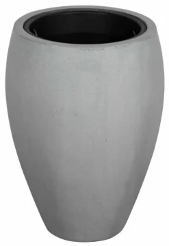 Flotte grå krukker i fiberstone med indsats