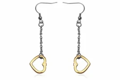 Gold heart øreringe i rustfri stål